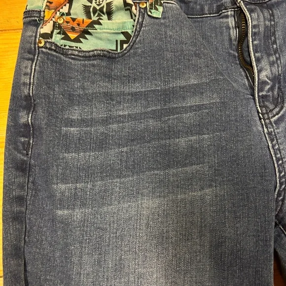 Ranch Dressn Flare jeans with Southwestern Print Accents Size 14 - Picture 4 of 16